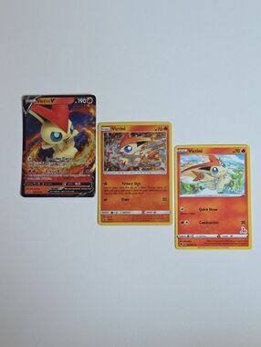 Pokemon Victini Trading Cards - Red/Orange Fire-Type Set